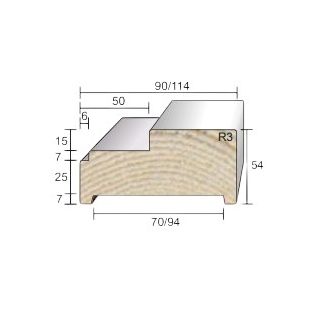 Hardhouten kozijn stomp wit gegrond 56x115mm