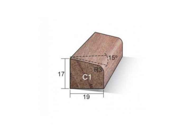 Hardhout glaslat c1 17x19mm