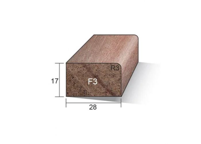 Hardhout glaslat f3 17x28mm