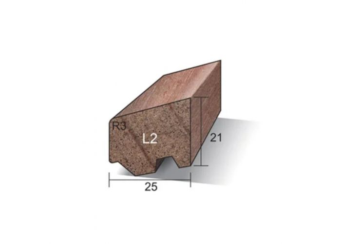 Hardhout ventilerende glaslat l2 21x25mm