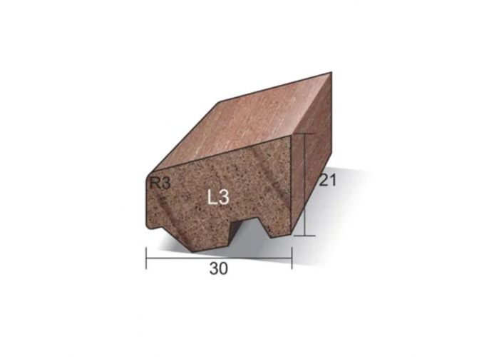 Hardhout ventilerende glaslat l3 21x30mm