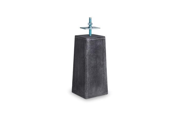 Betonpoer tabs zwart incl verstelbare plaat 12/22x40cm