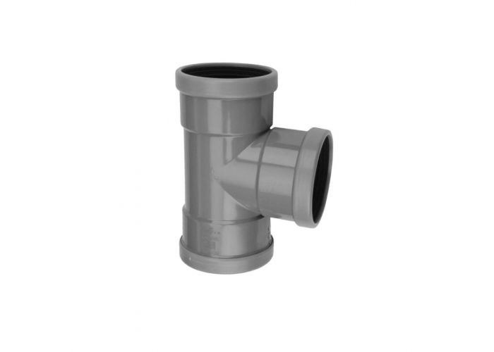 T-stuk 87 graden dw 3x manchet 110x110x50mm