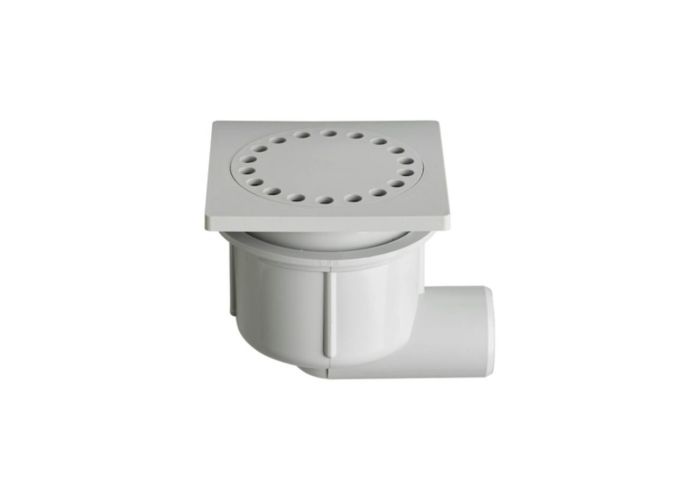 Doucheplug grijs abs 10x10cm zijuitlaat 40mm