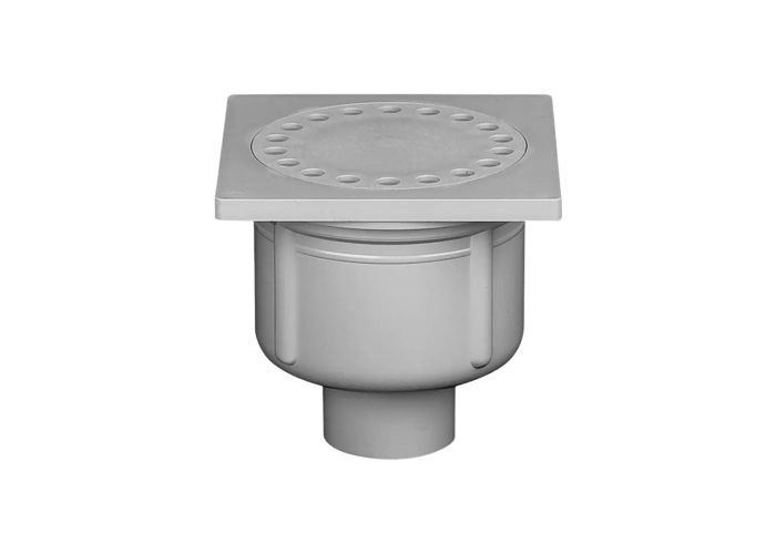 Doucheplug grijs abs 10x10cm onderuitlaat 40mm Doucheplug grijs abs 10x10cm onderuitlaat 40mm