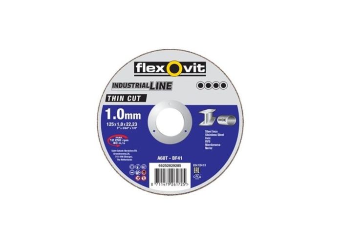 Flexovit doorslijpschijf metaal 125x22.2x1.0mm Flexovit doorslijpschijf metaal 125x22.2x1.0mm