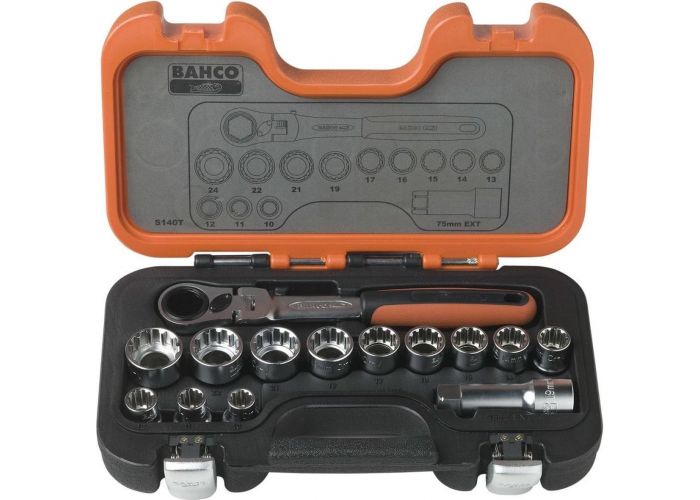 Bahco doppenset open model 14 delig s140t