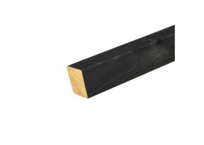 Achterhout recht geimpregneerd zwart behandeld 28x45mm