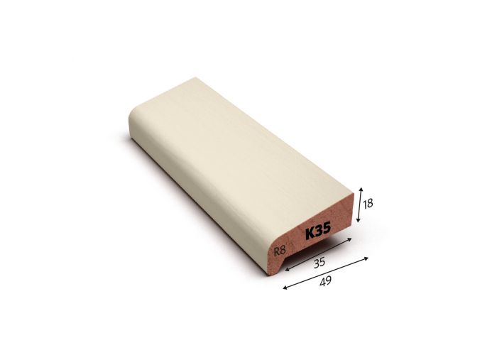 Hardhout neuslat k35 wit gegrond 18x49mm
