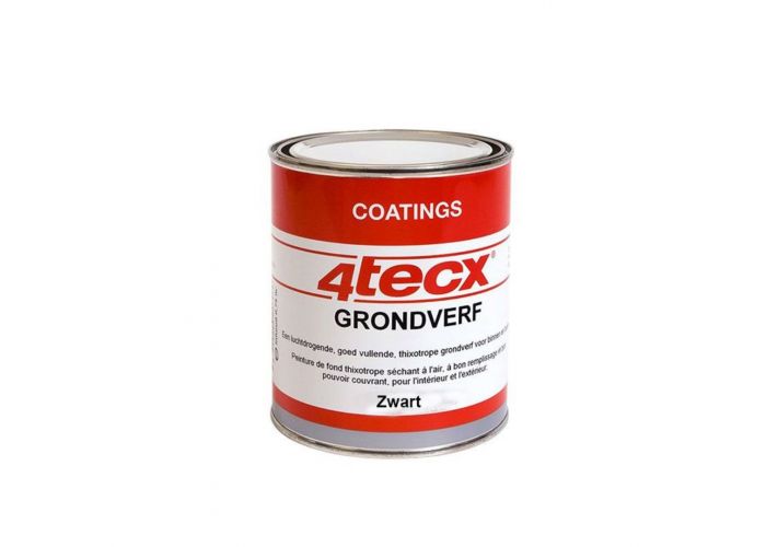 4tecx grondverf acryl zwart 2,5ltr waterbasis