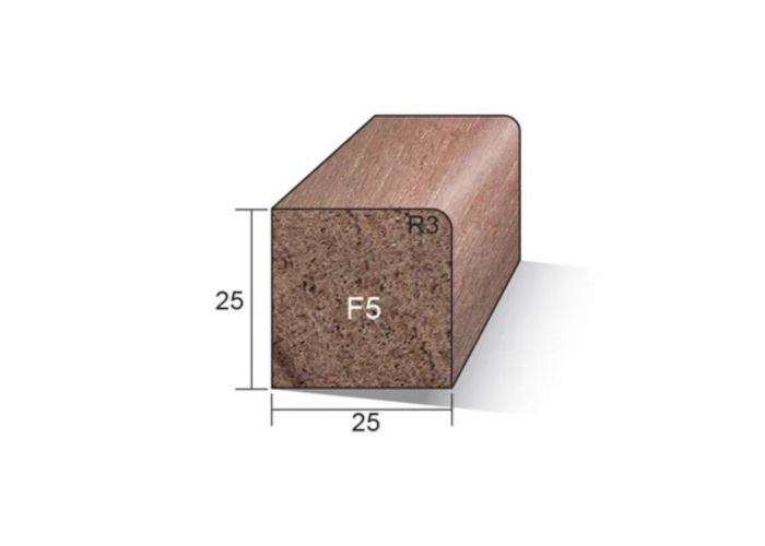 Hardhout glaslat f5 25x25mm