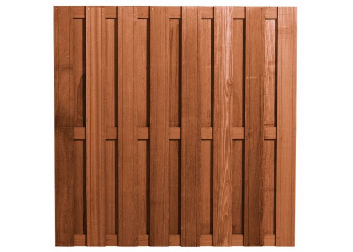 Tuinscherm hardhout 15+3 planks 180x180cm