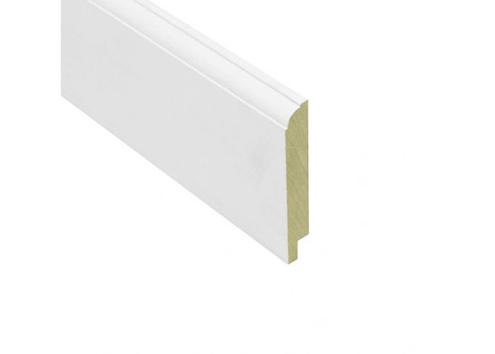 Mdf plint wit gegrond + kraal v313 vochtwerend 18x120mm
