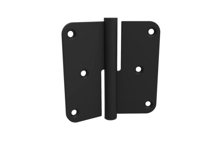 Paumelle afgerond knoop 12mm zwart 89x89 rechts