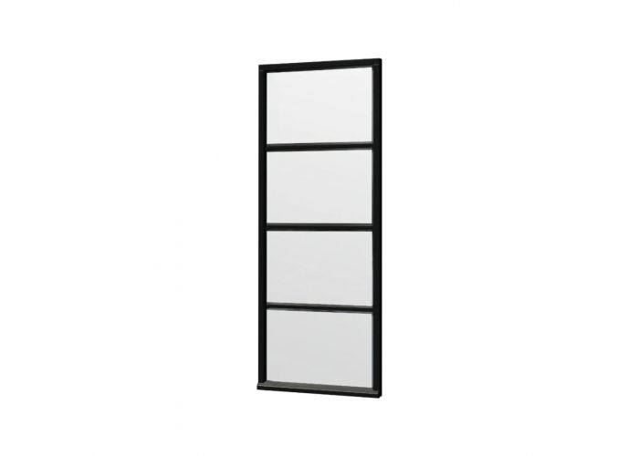 Raam steellook zwart 4 vaks 220x86,5cm