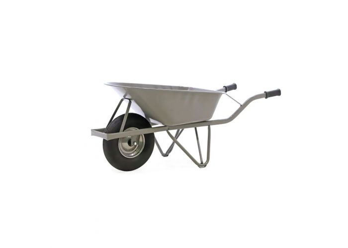 4tecx kruiwagen rondneus pu-band grijs 80 liter
