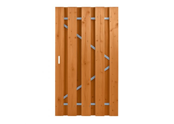 Tuindeur douglas fijnbezaagd stalen frame 195x120cm incl duimen