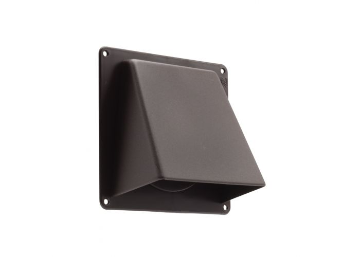 Gevelklep kunststof bruin met terugslagklep 125mm