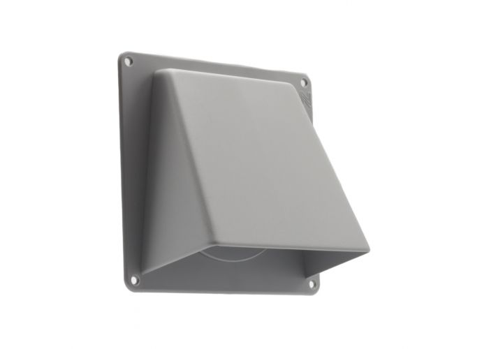 Gevelklep kunststof grijs met terugslagklep 125mm