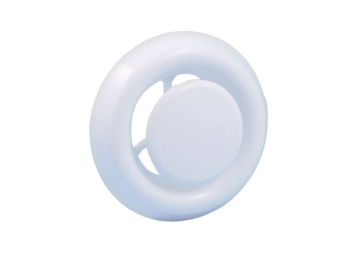 Afzuigventiel met klemmen kunststof wit 150mm