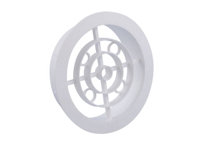 Ventilatierooster kunststof wit vast 100mm Ventilatierooster kunststof wit vast 100mm