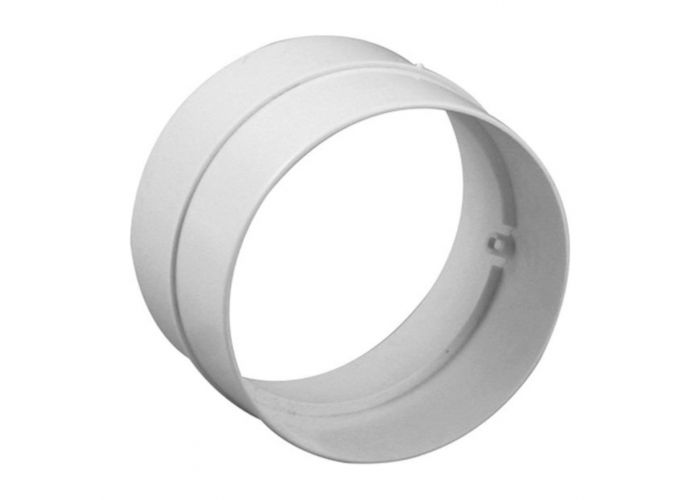 Buisverbinding kunststof wit met 2 kleppen 125mm