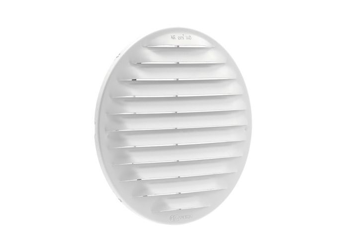 Alu schoepenrooster ø 175mm wit met klem