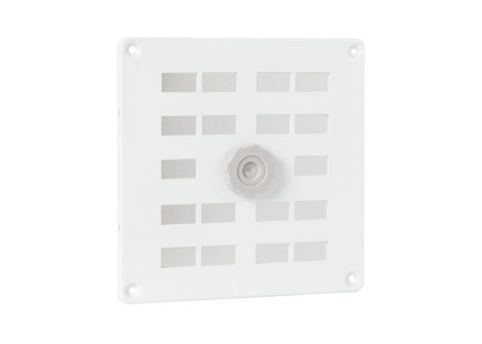 Alu schuifrooster 160x160mm met gaas wit