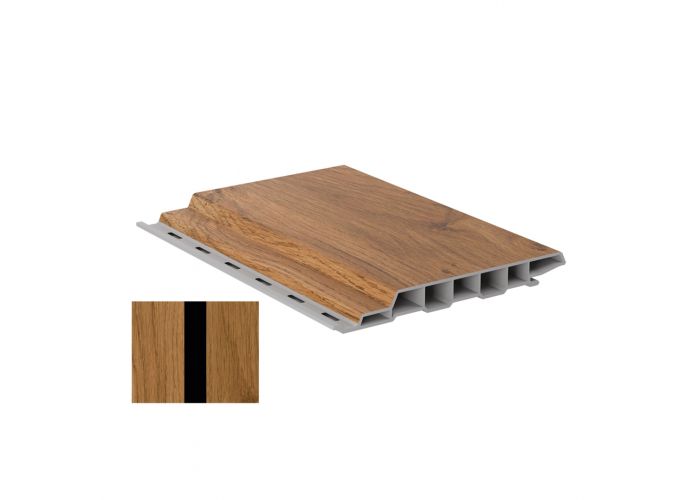 Colordeck sponningdeel 19x148mm turner oak combi zwart nerf