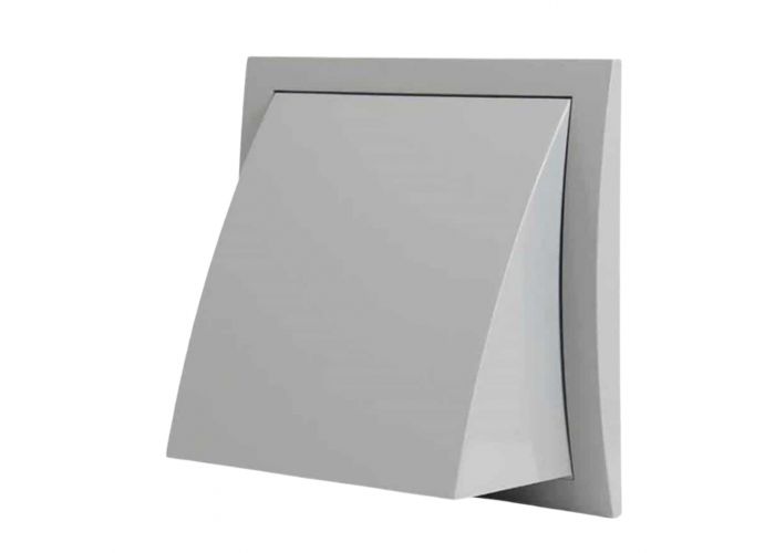 Gevelklep kunststof grijs met terugslagklep 150mm