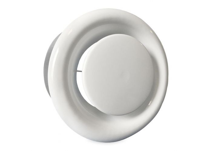 Afzuigventiel kunststof wit met bus 100mm