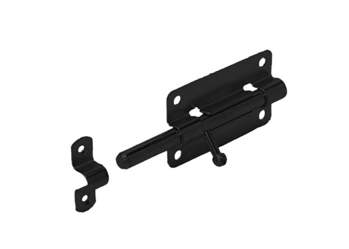 Plaatgrendel verzinkt zwart 50x80mm  74439