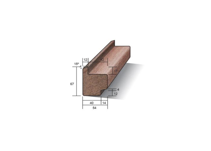 Hardhout raamhout tbv dubbel glas 54x67mm
