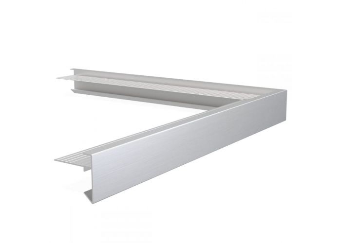 Aluminium daktrim buitenhoek zilverkleurig 45x45x500mm
