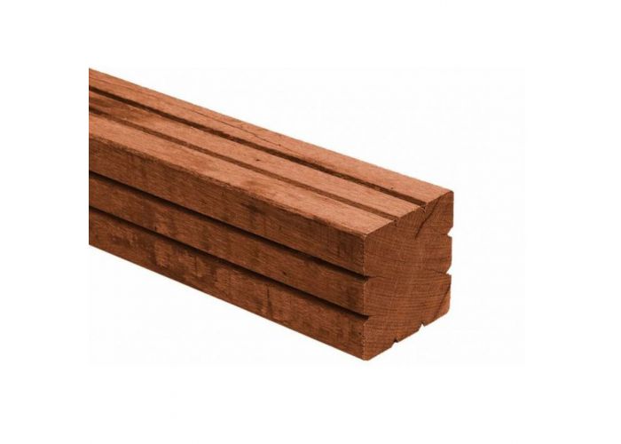 Bangkirai paal geschaafd 4 zijde groef 90x90mm