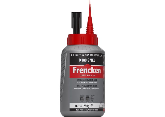 Frencken pu hout en constructielijm d4 k100 snel 250 gram