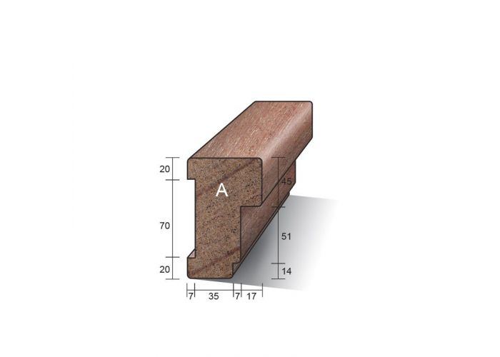 Hardhout zijstijl profiel a 66x110mm