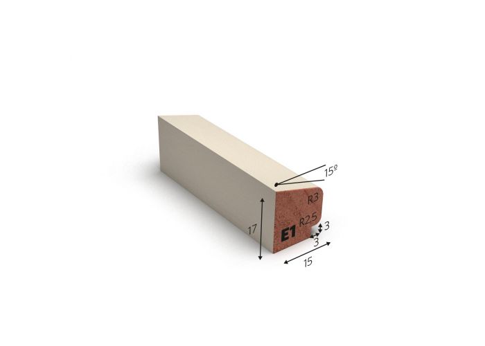 Hardhout glaslat e1 wit gegrond 17x15mm