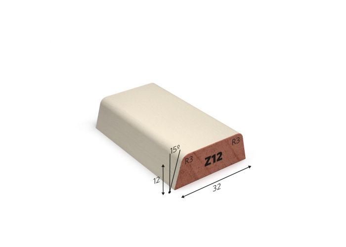 Hardhout glaslat z12 wit gegrond 12x32mm