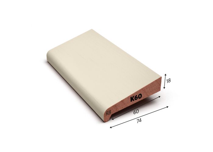 Hardhout neuslat k60 wit gegrond 18x74mm