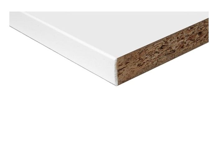 Meubelpaneel 2 lange zijden 2mm abs 025 tst wit 2500x600x18mm