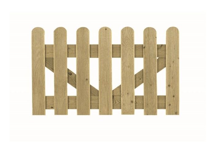 Poort vuren recht relief rond 60x100cm