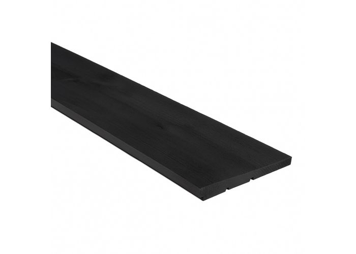 Achter/zijwand vuren zwart rabat Zweeds 300cm