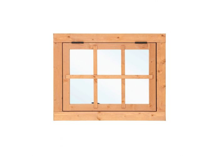 Raam douglas uitzet inclusief roedes 90x75cm inbouwmaat 85x70cm raammaat 76,6x61,8cm