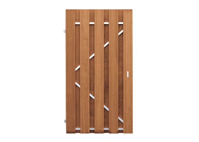 Deur bangkirai recht stalen frame uni 180x100cm inclusief duimen