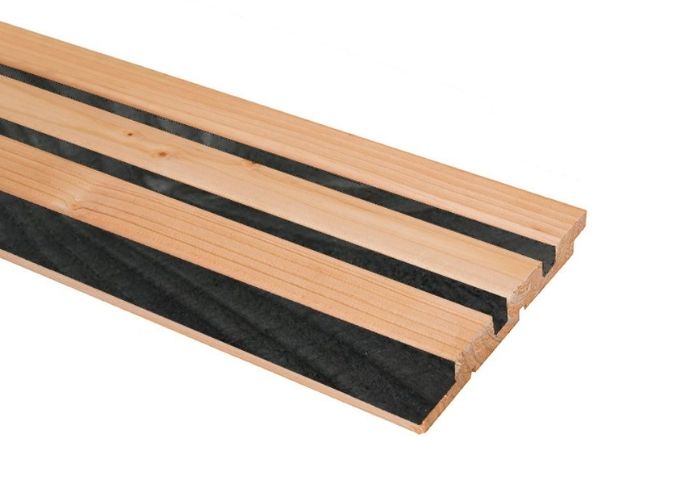 Triple rhombus profiel douglas 25x130mm zwart/onbehandeld