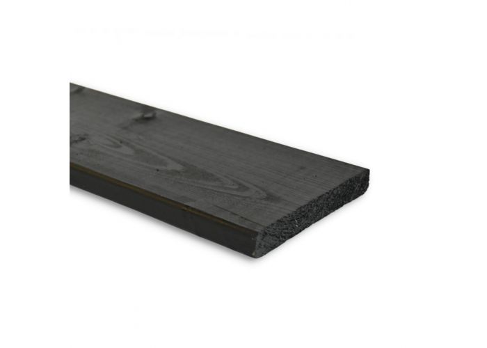 Vuren plank fijnbezaagd zwart 25x275mm