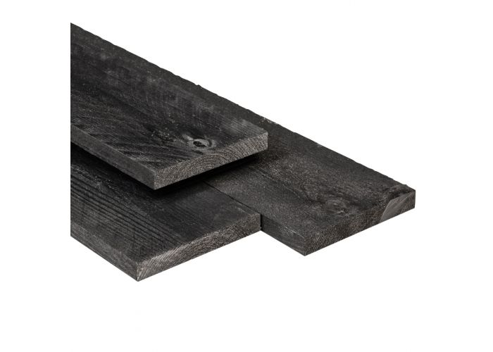 Vuren plank zwart gespoten fijnbezaagd 21x195mm