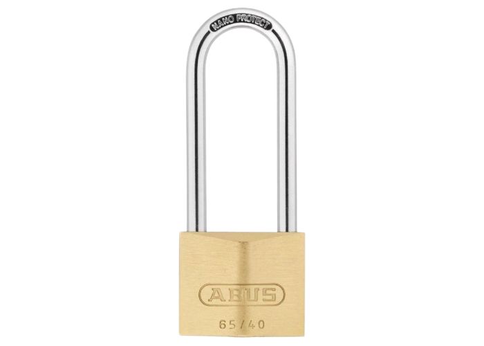 Abus hangslot messing hoge beugel 63mm 65/40 ka 6401 Abus hangslot messing hoge beugel 63mm 65/40 ka 6401
