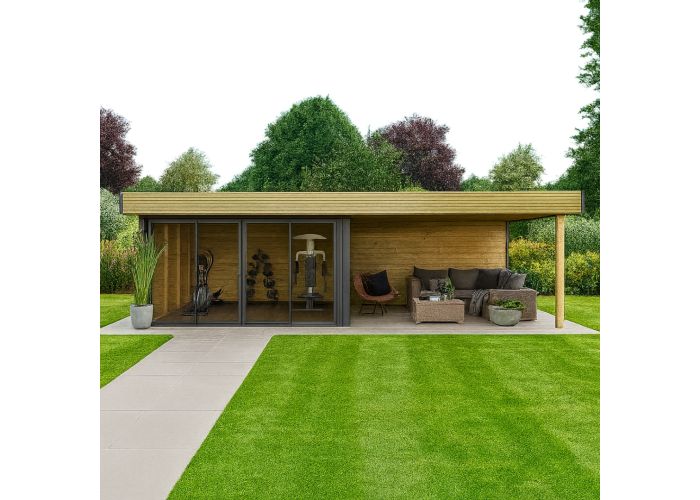 Tuinhuis excellent Sevilla vuren geimpregneerd 300x390+385cm